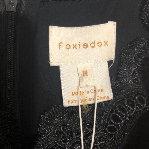 Foxiedox Sleeveless Velvet Dress with lace inserts, Empire Waist - Picture 8 of 11